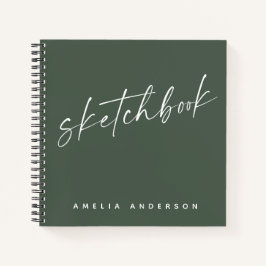 Cuaderno Elegante Script Sketchbook Nombre personalizado Ve