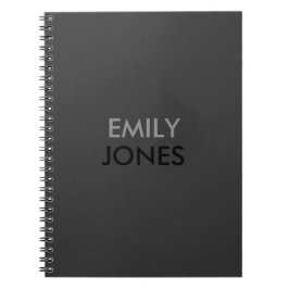 Cuaderno Elegante, sencillo, negro y gris personalizado
