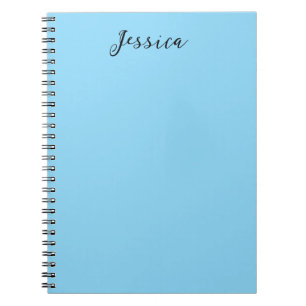Cuaderno Elegante Sencillo Nombre Profesional Azul Moderno