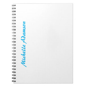 Cuaderno Elegante Sencillo Retro Azul Claro Blanco