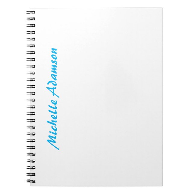 Cuaderno Elegante Sencillo Retro Azul Claro Blanco (Frente)