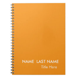 Cuaderno Elegante Simple naranja Personalizado
