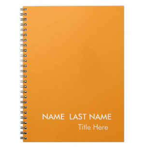 Cuaderno Elegante Simple naranja Personalizado