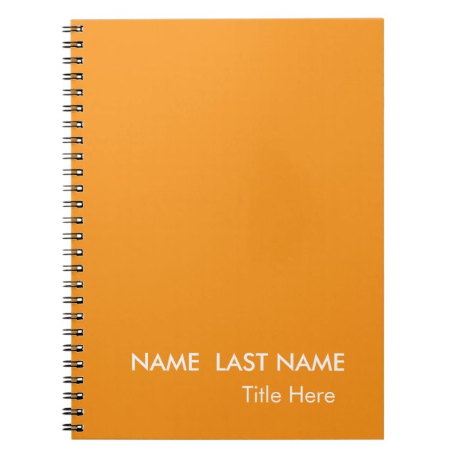Cuaderno Elegante Simple naranja Personalizado  (Frente)