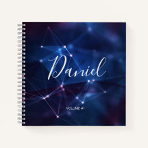 Elegante Sketchbook Su nombre Script moda púrpura