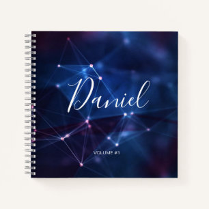 Cuaderno Elegante Sketchbook Su nombre Script moda púrpura 