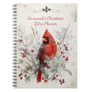 Cuaderno Elegante Tarjeta Postal de Navidad del Cardenal Ro