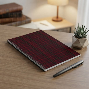 Cuaderno Elegante Tartán Burgundy