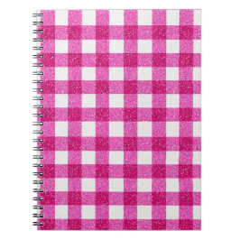 Cuaderno Elegante Tartán de purpurina rosa de San Valentín 