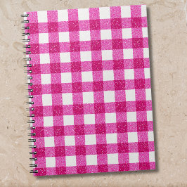 Cuaderno Elegante Tartán de purpurina rosa de San Valentín 