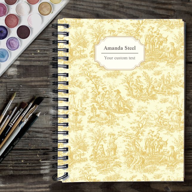 Cuaderno Elegante tela de jouy amarilla (Subido por el creador)