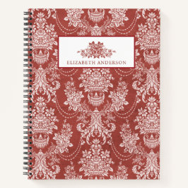 Cuaderno Elegante tela francesa de época roja