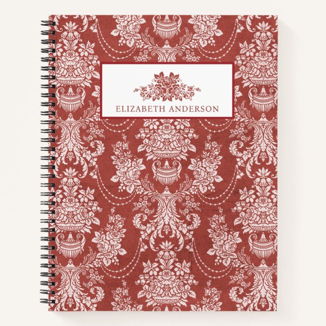 Cuaderno Elegante tela francesa de época roja (Anverso)