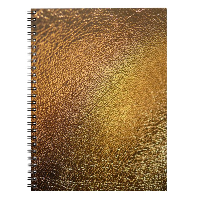 Cuaderno Elegante textura dorada de cuero brillante (Frente)