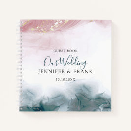 Cuaderno Elegante Tinta Alcohólica Moderna Rubor Acuarela A