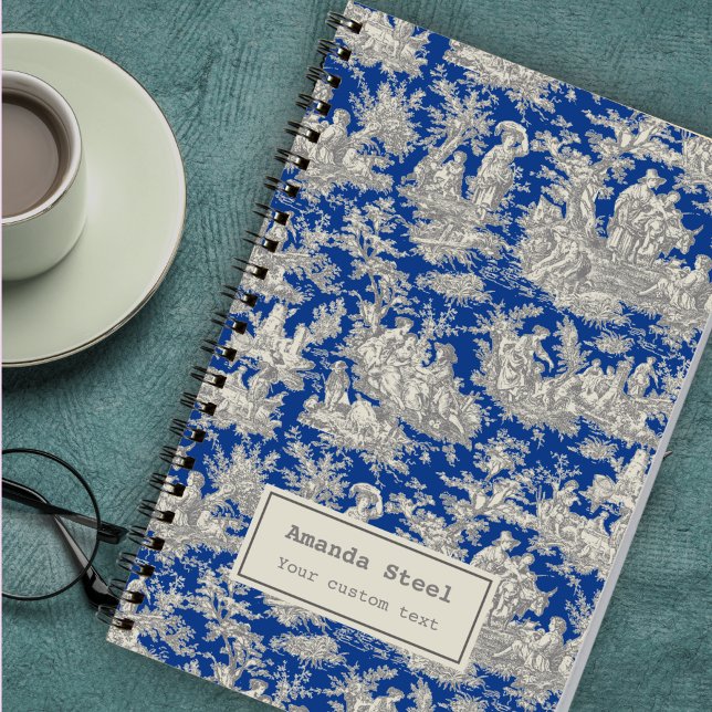 Cuaderno Elegante toile azul oscuro de jouy (Subido por el creador)