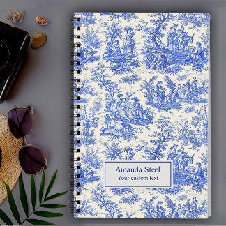 Cuaderno Elegante toile azul vintage de jouy