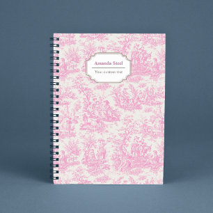 Cuaderno Elegante Toile De Jouy Pastoral Rosa Vintage
