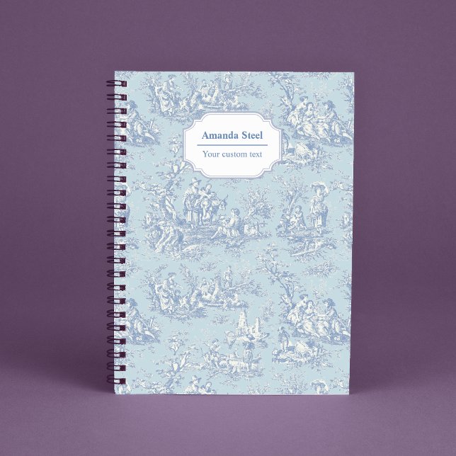 Cuaderno Elegante toile gris azul vintage de jouy (Subido por el creador)