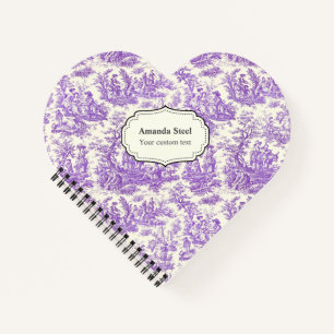 Cuaderno Elegante toile púrpura vintage de jouy