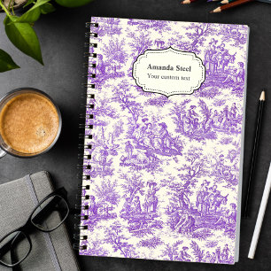 Cuaderno Elegante toile púrpura vintage de jouy pequeño