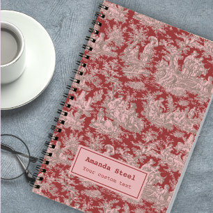 Cuaderno Elegante toile rojo oscuro de jouy