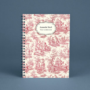 Cuaderno Elegante toile rojo vintage de jouy
