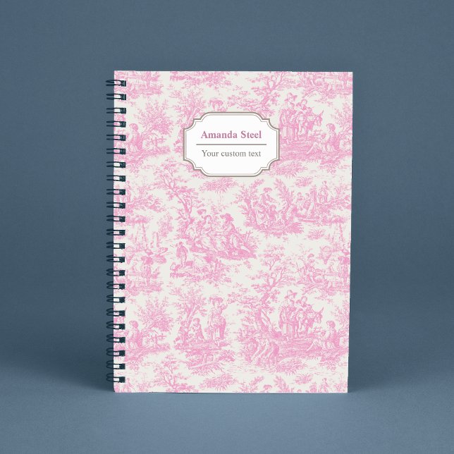 Cuaderno Elegante toile rosa de jouy (Subido por el creador)