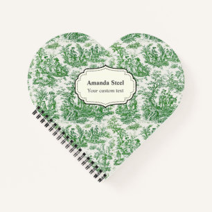 Cuaderno Elegante toile verde vintage de jouy