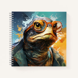 Cuaderno Elegante tortuga con gafas Tortuga de moda