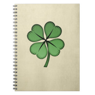 Cuaderno Elegante trébol irlandés afortunado