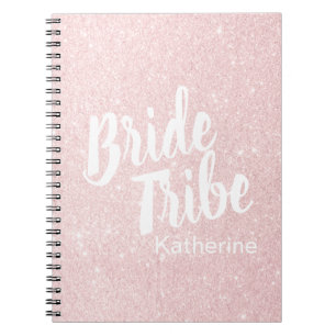 Cuaderno Elegante tribu de novios rosa de bonito purpurina