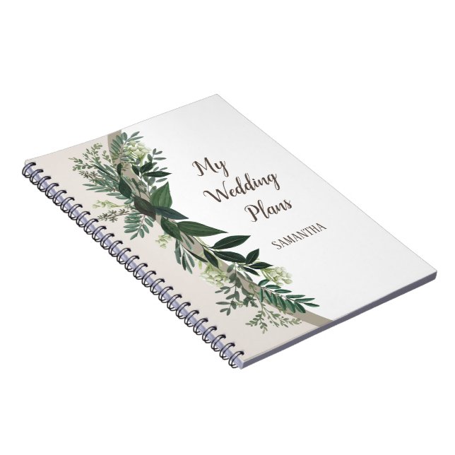 Cuaderno Elegante vegetación Mis planes y pensamientos Boda (Lado Derecho)