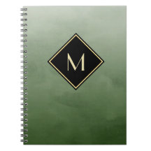 Elegante Verde Cepillado Con Simple Monograma De O