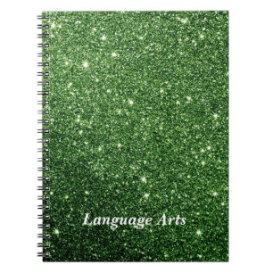 Cuaderno Elegante Verde Esmeralda Brillo Personalizado Cole