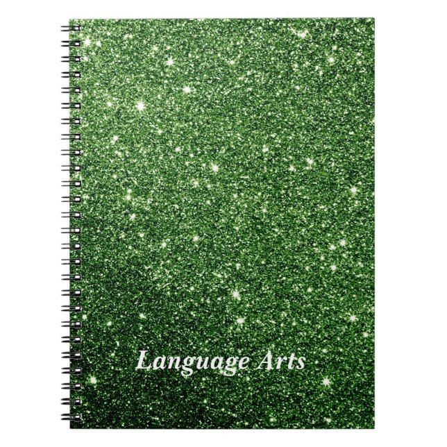 Cuaderno Elegante Verde Esmeralda Brillo Personalizado Cole (Frente)