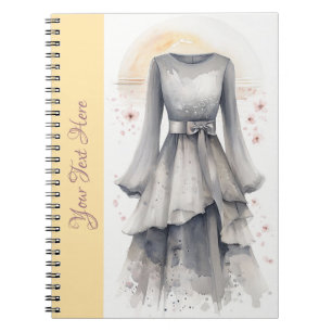 Cuaderno Elegante vestido negro básico de 1800