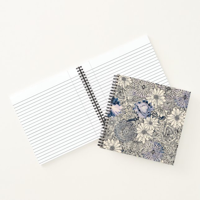 Cuaderno Elegante Vintage Abstract Fondo Floral | (Interior)