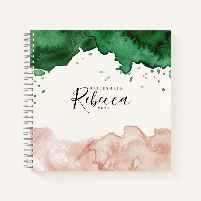 Cuaderno Elegante Watecolor Bridesmaid Personaliza (Anverso)