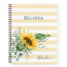 Elegante Watercolor Sunflower Floral Receta de rec