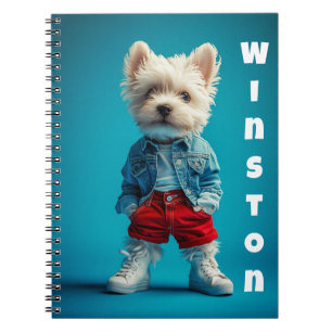Cuaderno Elegante Westin Pup en Denim y Sneakers