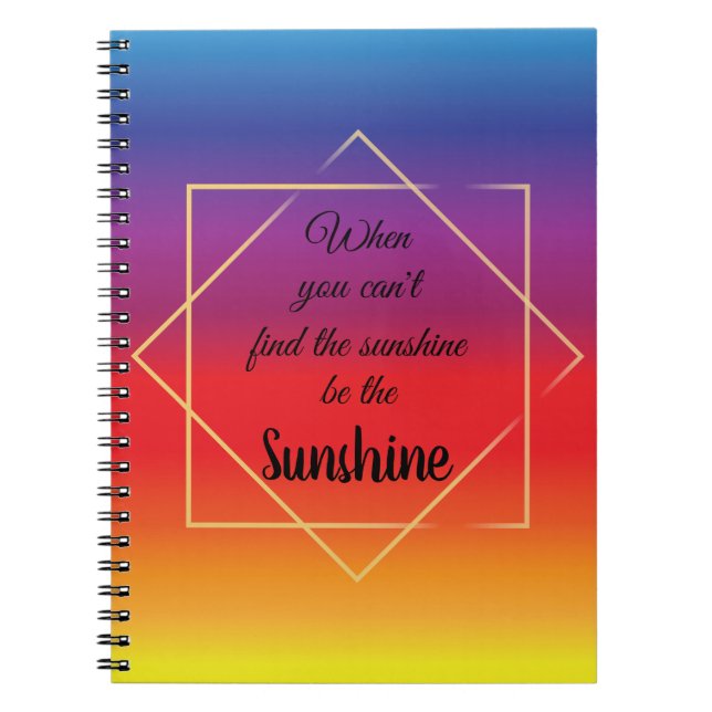 Cuaderno elegante y colorido atardecer con cita (Frente)