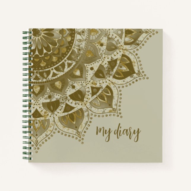 Cuaderno Elegante y colorido Mandala estilo India 4 (Anverso)