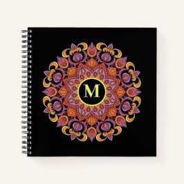 Cuaderno Elegante y colorido Mandala Florece Monograma