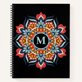 Cuaderno Elegante y colorido Mandala Florece Monograma
