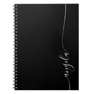 Cuaderno Elegante y delicada escritura de firma en blanco y