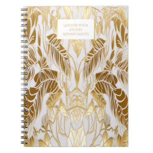 Cuaderno Elegante y elegante logotipo comercial de Aura dor
