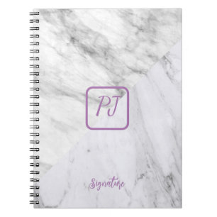Cuaderno Elegante y funcional nombre personalizable mármol