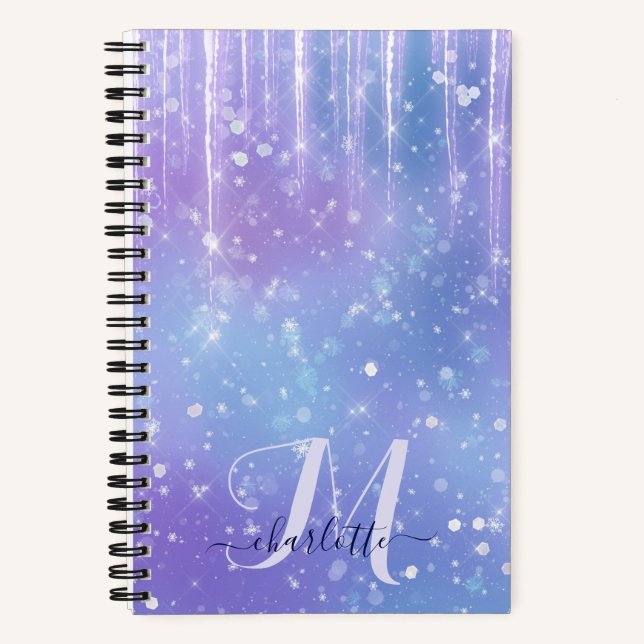 Cuaderno Elegante y glitzy púrpura (Anverso)
