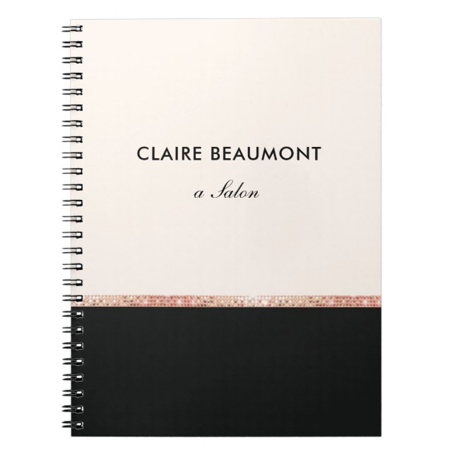 Cuaderno Elegante y moderna secuencia de oro Rosa negro (Frente)